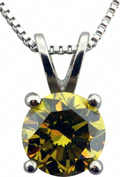 Enhanced Yellow Diamond Solitaire Pendant