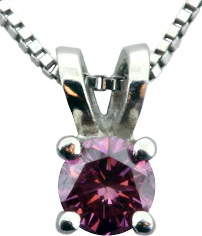 Enhanced Rose Pink Diamond Solitaire Pendant