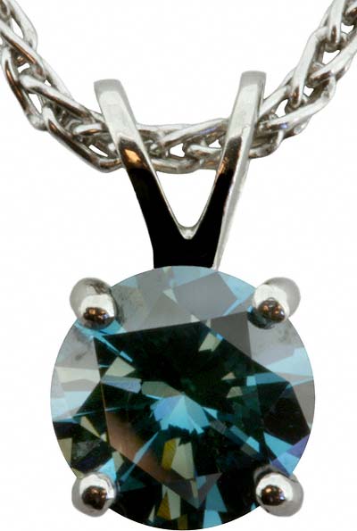 Enhanced Blue Diamond Solitaire Pendant