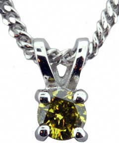 Enhanced Yellow Diamond Solitaire Pendant