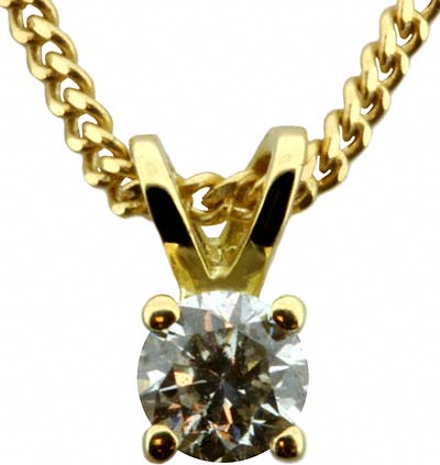0.24ct Diamond Pendant in 18ct Yellow Gold