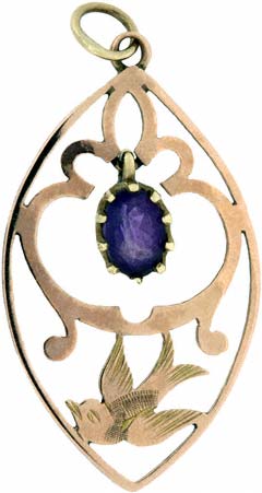 Marquise Shaped Pendant with Amethyst