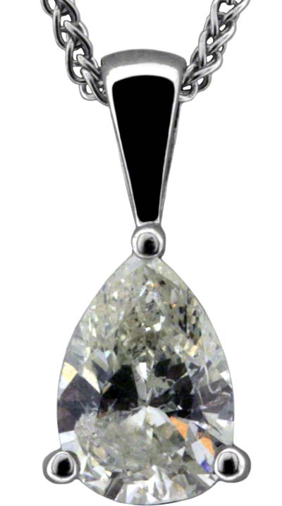 0.86ct Pear Shaped Diamond Pendant in 18ct White Gold
