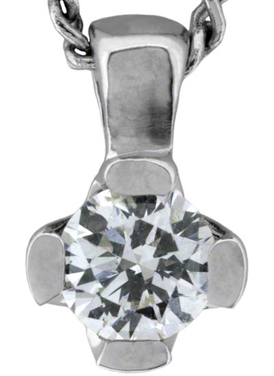 Modern Brilliant Cut Diamond Pendant in 18ct White Gold
