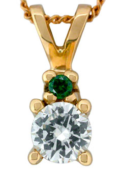 Olive Green and White Diamond Pendant