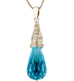 Aqua And Diamond Pendant