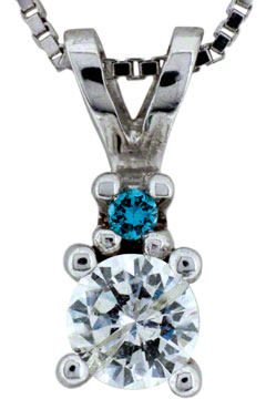 Enhanced Blue & White Diamond Pendant