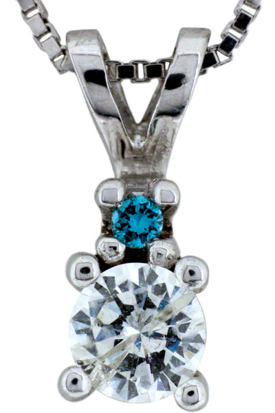 Enhanced Blue and White Diamond Pendant
