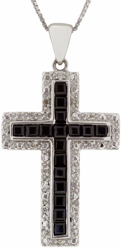 Black and White Diamond Cross