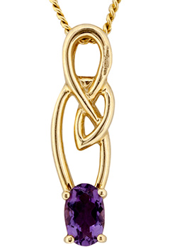 Marquise Shaped Pendant with Amethyst