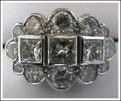 Princess Cut Diamond Long Cluster