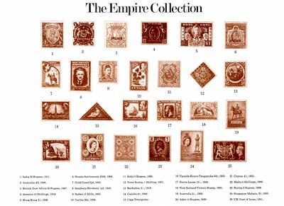 1981 The Empire Collection of 25 Stamp Replicas Collection