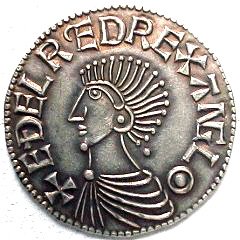 Ethelred II (The Unready) Silver Penny Obverse