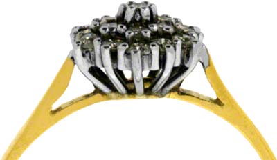 Three Tier Diamond Cluster Ring