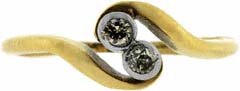 Second Hand Illusion Set Two Stone Ring in 9ct Yellow Gold