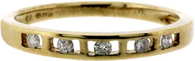 Channel Set Modern Brilliant Cut Five Stone Ring in 9ct Yellow Gold