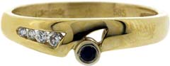 Sapphire & Diamond Dress Ring in 14ct Yellow Gold