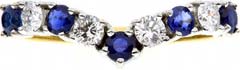 Sapphire & Diamond Wishbone Eternity Ring