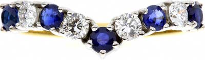 Sapphire and Diamond Wishbone Eternity Ring