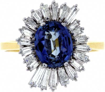 Ceylon Sapphire and Diamond Cocktail Ring