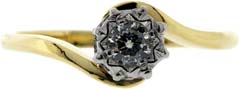 Second Hand Diamond Solitaire Crossover Illusion Set in 18ct Yellow Gold