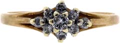 Second Hand Diamond Cluster in 9ct Yellow Gold