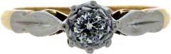 Second Hand Illusion Set Diamond Solitaire in 18ct Yellow Gold