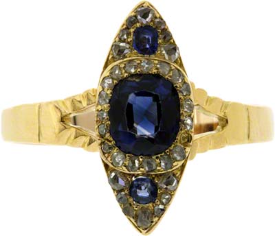 Second Hand Sapphire and Diamond Fancy Cluster