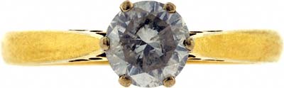Second Hand Claw Set Diamond Solitaire in 18ct Yellow Gold