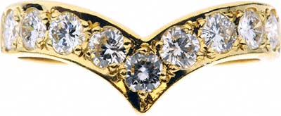 Nine Stone Diamond Wishbone Eternity Ring