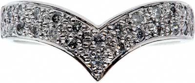 Double Row Diamond Wishbone Eternity Ring