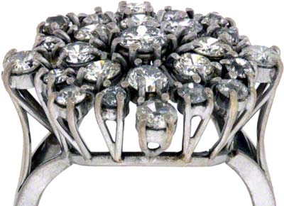 Second Hand Snowflake Diamond Cluster in 18ct White Gold