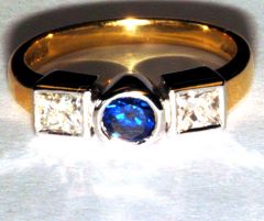 Sapphire & Diamond 3 Stone