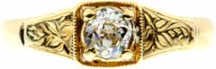 Second Hand Old Cut Diamond in a Heavy Four Claw Mount in Unhallmarked 22ct Yellow Gold