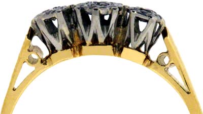 Diamond 3 Stone Ring with Rubover Setting