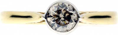Rim Set Solitaire with Chenier Shank in 18ct Yellow Gold