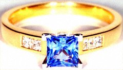 Princess Cut Ceylon Sapphire Ring