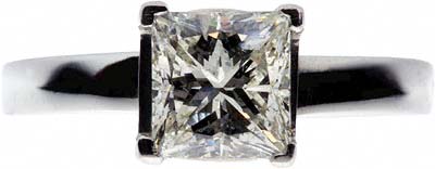 Certified Princess Cut Diamond Solitaire