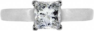 Princess Cut Diamond in Platinum Mount