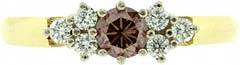 Enhanced Pink and White Diamond Fancy Cluster Ring