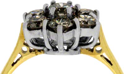 Second Hand Seven Stone Diamond Cluster in 18ct Yellow Gold