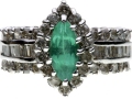 Second Hand Fancy Emerald and Diamond Cluster