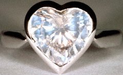 Natural Pink Heart-Shaped Diamond Platinum Solitaire Ring