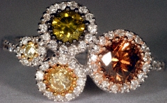 Multi-Coloured Diamond Fancy Cluster