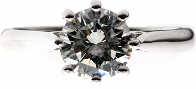 Diamond Solitaire in Platinum in Knife Edge Shank