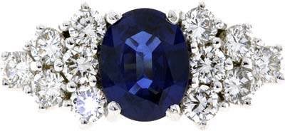 Second Hand Fancy Sapphire and Diamond Cluster