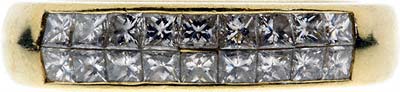 Second Hand Double Row Princess Cut Tension Set Eternity Ring