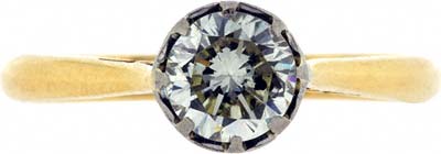 Second Hand Illusion Set Diamond Solitaire in 18ct Yellow Gold