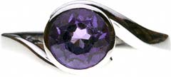 Amethyst Crossover Solitaire Dress Ring
