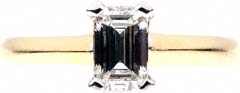 Second Hand Emerald Cut Claw Set Solitaire